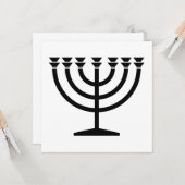 Joodse Menora (symbool van het jodendom) Kaart (Voorkant / Achterkant in situ)