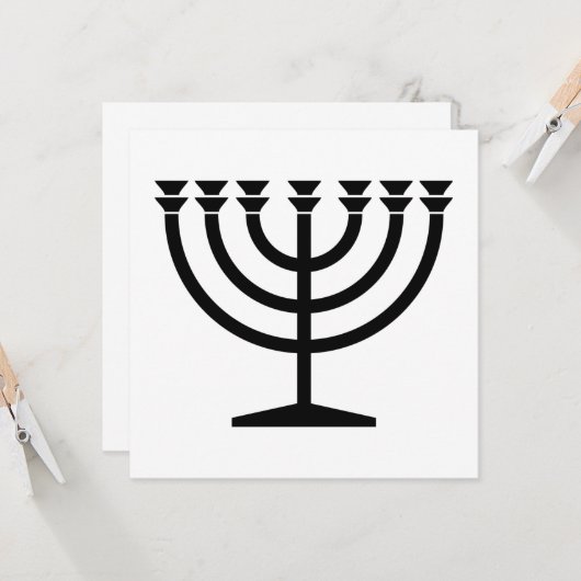 Joodse Menora (symbool van het jodendom) Kaart (Voorkant / Achterkant in situ)