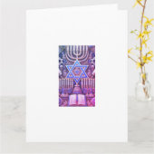Joodse menorah chabad hebreeuws kaart (Gele Bloem)