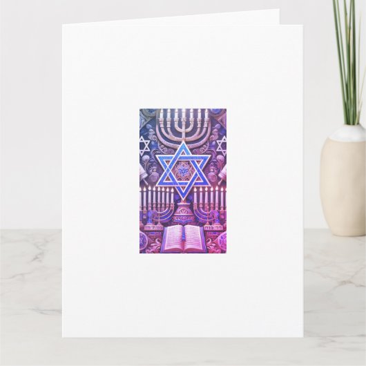 Joodse menorah chabad hebreeuws kaart (Voorkant)