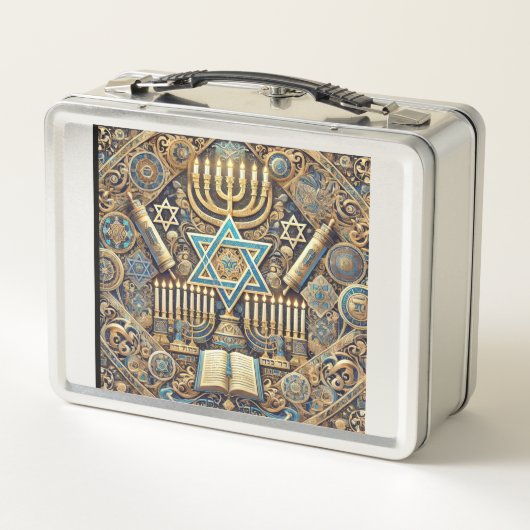 Joodse metalen lunchbox (Achterkant)