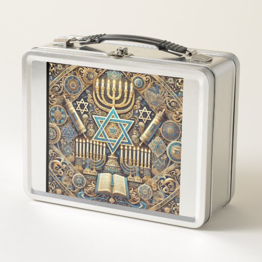 Joodse metalen lunchbox (Voorkant)
