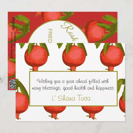 Joodse nieuwjaars Rosh Hashanah Modern Greeting Feestdagenkaart (Voorkant / Achterkant)