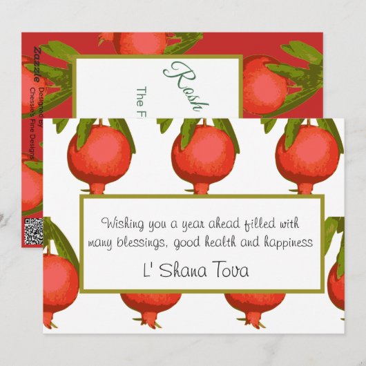 Joodse nieuwjaarsdag Rosh Hashanah Greeting Feestdagenkaart (Voorkant / Achterkant)