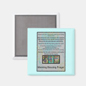 Joodse Ochtend Zegen Gebed Batik Hamsa Magnet (Voorkant / Achterkant)