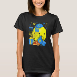 Joodse Pickleball Bal Menorah Prettig Hanukka Chan T-shirt