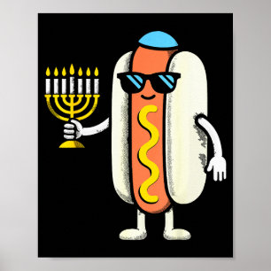 Joodse Pjs Hotdog Grappig Eten Hanukkah Pyjama Cha Poster