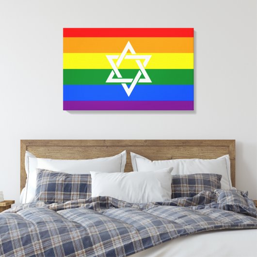 Joodse Pride Vlag Schilderen Canvas Afdruk (Insitu (Slaapkamer))
