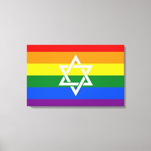 Joodse Pride Vlag Schilderen Canvas Afdruk (Voorkant)