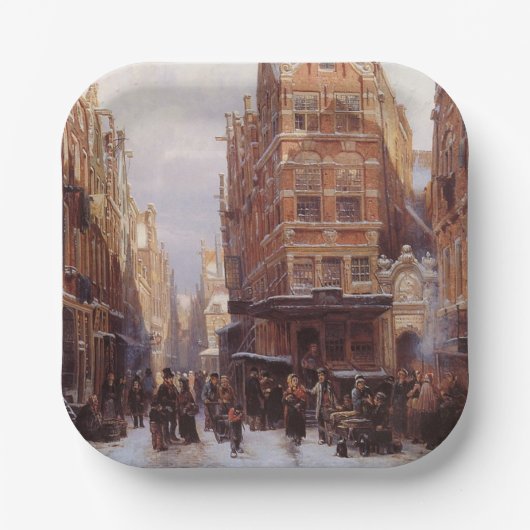 Joodse Quarter in Amsterdam ( stadscène) Papieren Bordje (Voorkant)