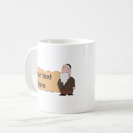 Joodse rabbijn, aanpasbare keramische mok (Voorkant links)