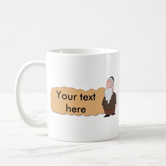 Joodse rabbijn, aanpasbare keramische mok (Links)