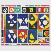 Joodse religieuze symbolen cadeaupapier (Vlak)