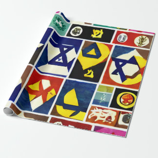 Joodse religieuze symbolen cadeaupapier