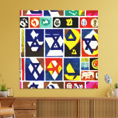 Joodse religieuze symbolen kunst aan de muur canvas afdruk (Insitu (Woonkamer))