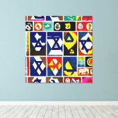 Joodse religieuze symbolen kunst aan de muur canvas afdruk (Insitu (Houten vloer))