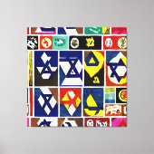 Joodse religieuze symbolen kunst aan de muur canvas afdruk (Voorkant)