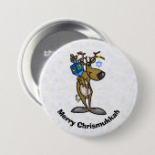 Joodse render met Dreidel Chrismukkah Button (Voorkant /achterkant)
