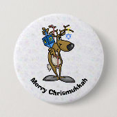 Joodse render met Dreidel Chrismukkah Button (Voorkant)