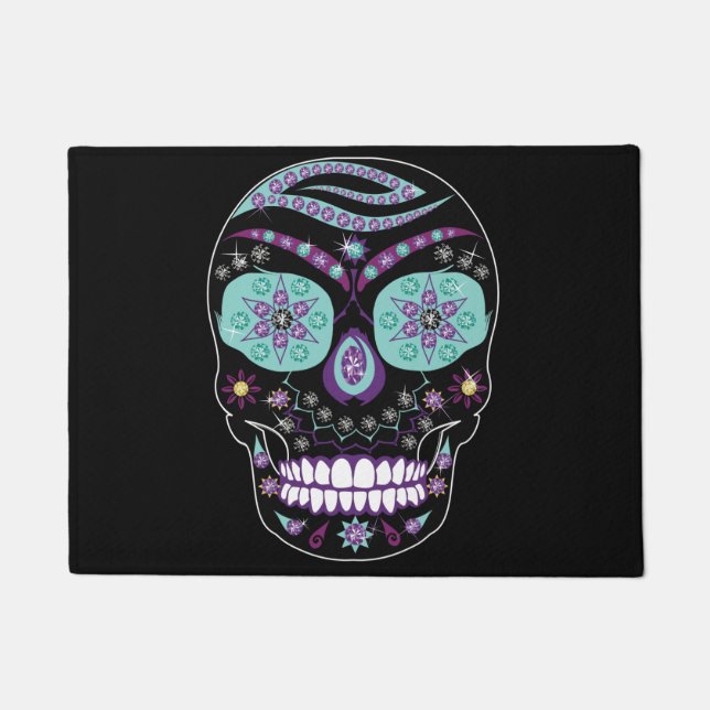 Joodse Rhinestone Skull Rug Deurmat (Voorkant)