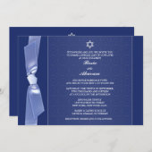 Joodse ribbon Wedding Flat Kaart (Voorkant / Achterkant)