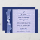 Joodse ribbon Wedding Flat-uitnodigingen Kaart (Voorkant / Achterkant)