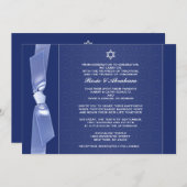 Joodse ribbon Wedding Flat-uitnodigingen Kaart (Voorkant / Achterkant)