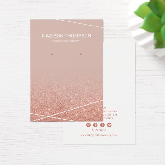 Joodse Roos Gold Glitter Earring Display Visitekaartje (Bureau)