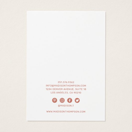 Joodse Roos Gold Glitter Earring Display Visitekaartje (Achterkant)