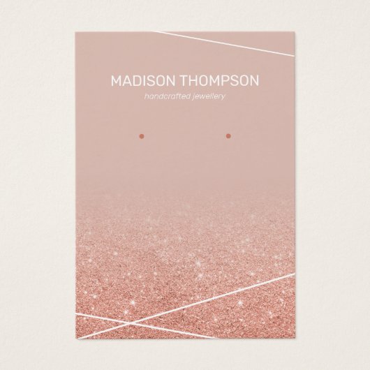 Joodse Roos Gold Glitter Earring Display Visitekaartje (Voorkant)