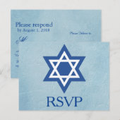 Joodse RSVP Davidster Uitnodiging Briefkaart (Voorkant / Achterkant)