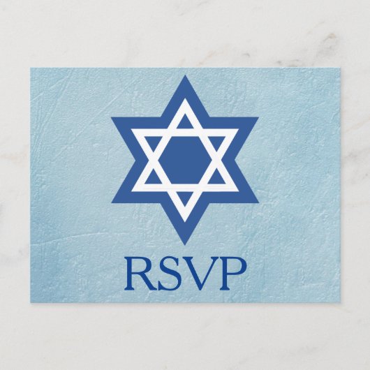 Joodse RSVP Davidster Uitnodiging Briefkaart (Voorkant)