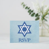 Joodse RSVP Davidster Uitnodiging Briefkaart (Staand voorkant)