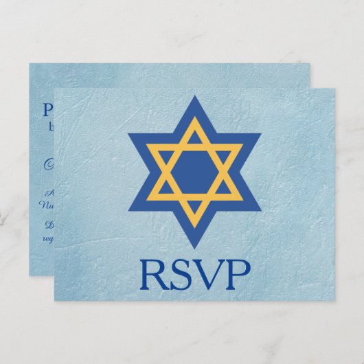 Joodse RSVP Uitnodiging Briefkaart (Voorkant / Achterkant)