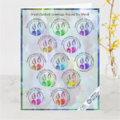 Joodse sabbat groeten over de hele wereld Sticker Kaart (Gele Bloem)