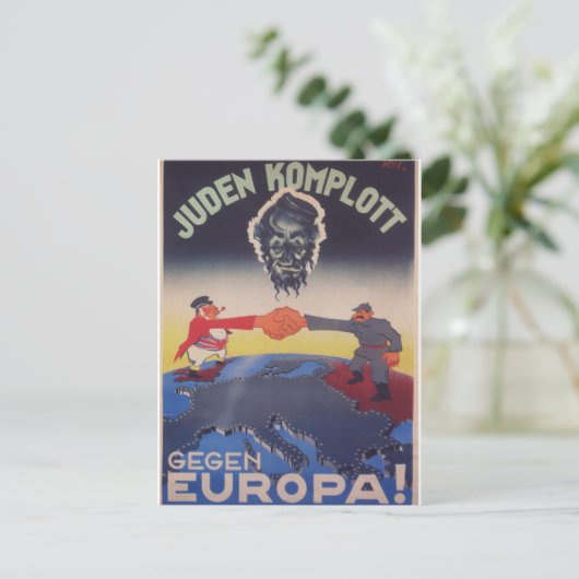Joodse samenzwering Propaganda Poster Briefkaart (Staand voorkant)