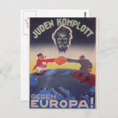 Joodse samenzwering Propaganda Poster Briefkaart (Voorkant / Achterkant)