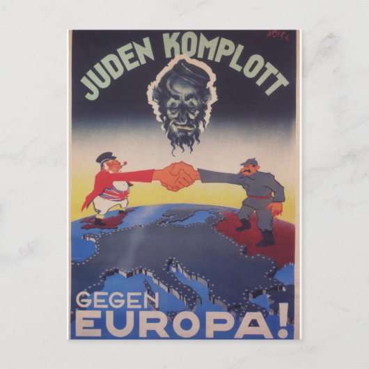 Joodse samenzwering Propaganda Poster Briefkaart (Voorkant)