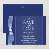 Joodse Save The Date Lint Vlakke Kaart (Voorkant / Achterkant)