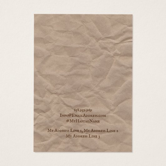 Joodse schermkaart, Recyclen ontwerpkunst Visitekaartje (Achterkant)