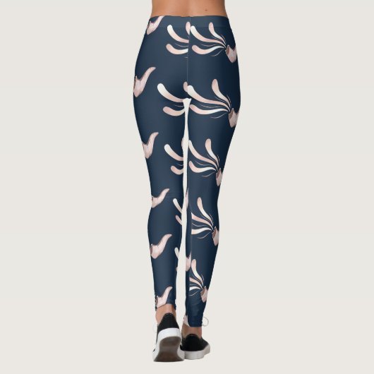 Joodse schofar illustratie roos goud leggings (Achterkant)