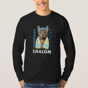Joodse Shabbat Shalom Leuke Kat Met Kippah T-shirt