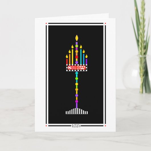 Joodse Shabbat Shalom Menorah-kaart Kaart (Voorkant)