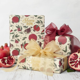 Joodse Shana Tova Granaatappel Boter Geel Cadeaupapier