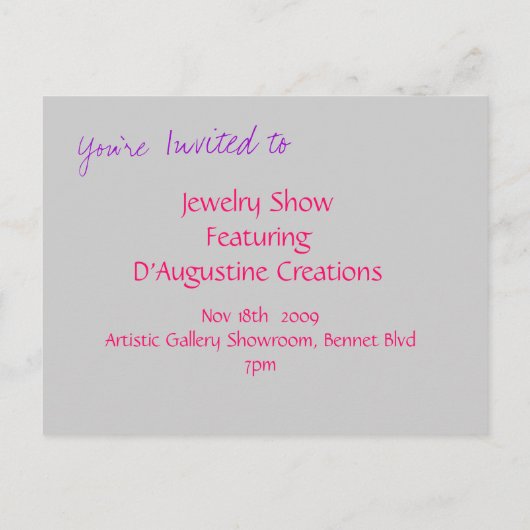 Joodse Show Uitnodiging (Achterkant)