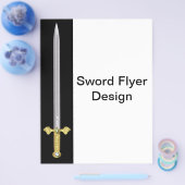 Joodse Sjabloon van middeleeuwse zword flyer (Enkel)