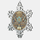 Joodse sneeuwvlok ingelijst ornament (Rechts)