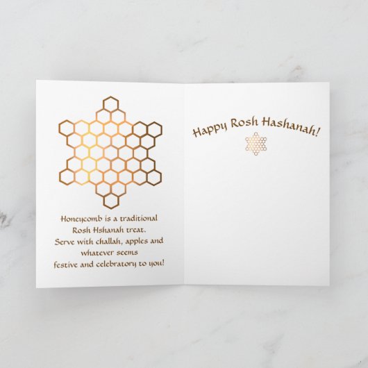 Joodse Star Honeycomb Rosh Hshanah Wenskaart Kaart (Binnen)