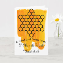 Joodse Star Honeycomb Rosh Hshanah Wenskaart