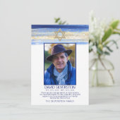 Joodse Star Sympathie Dank je Funeral PHOTO Bedankkaart (Staand voorkant)